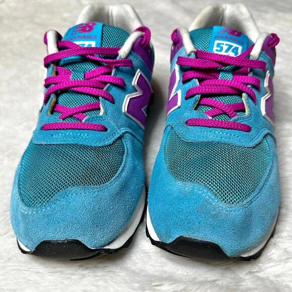 New Balance 574 V1 Blue Lace Up Sneakers Women’s 7 Athletic - Picture 9 of 9